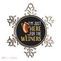 Funny Hot Dog I'm Just Here For The Wieners Sausage Ornament thumb 0