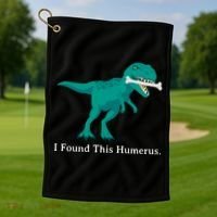 Funny Halloween Dinosaur I Found This Humerus Costume Gift Golf Towel thumb 1