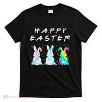 Friends Happy Easter Colorful Bunnies T-Shirt thumb 0