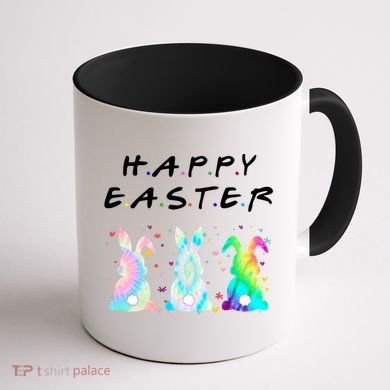 Friends Happy Easter Colorful Bunnies Coffee Mug back