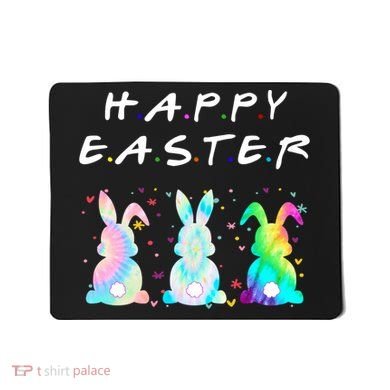 Friends Happy Easter Colorful Bunnies Mousepad