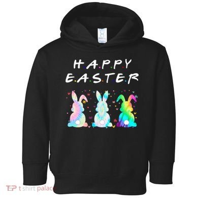 Friends Happy Easter Colorful Bunnies Toddler Hoodie