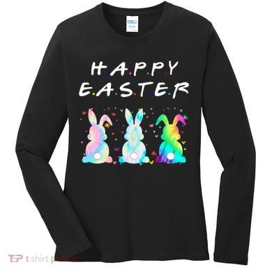 Friends Happy Easter Colorful Bunnies Women's Long Sleeve Shirt