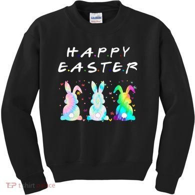 Friends Happy Easter Colorful Bunnies Kids Sweatshirt