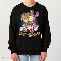 Funny Happy Easter Dinosaur Easter Bunny Costume Women's Sweatshirt thumb 0