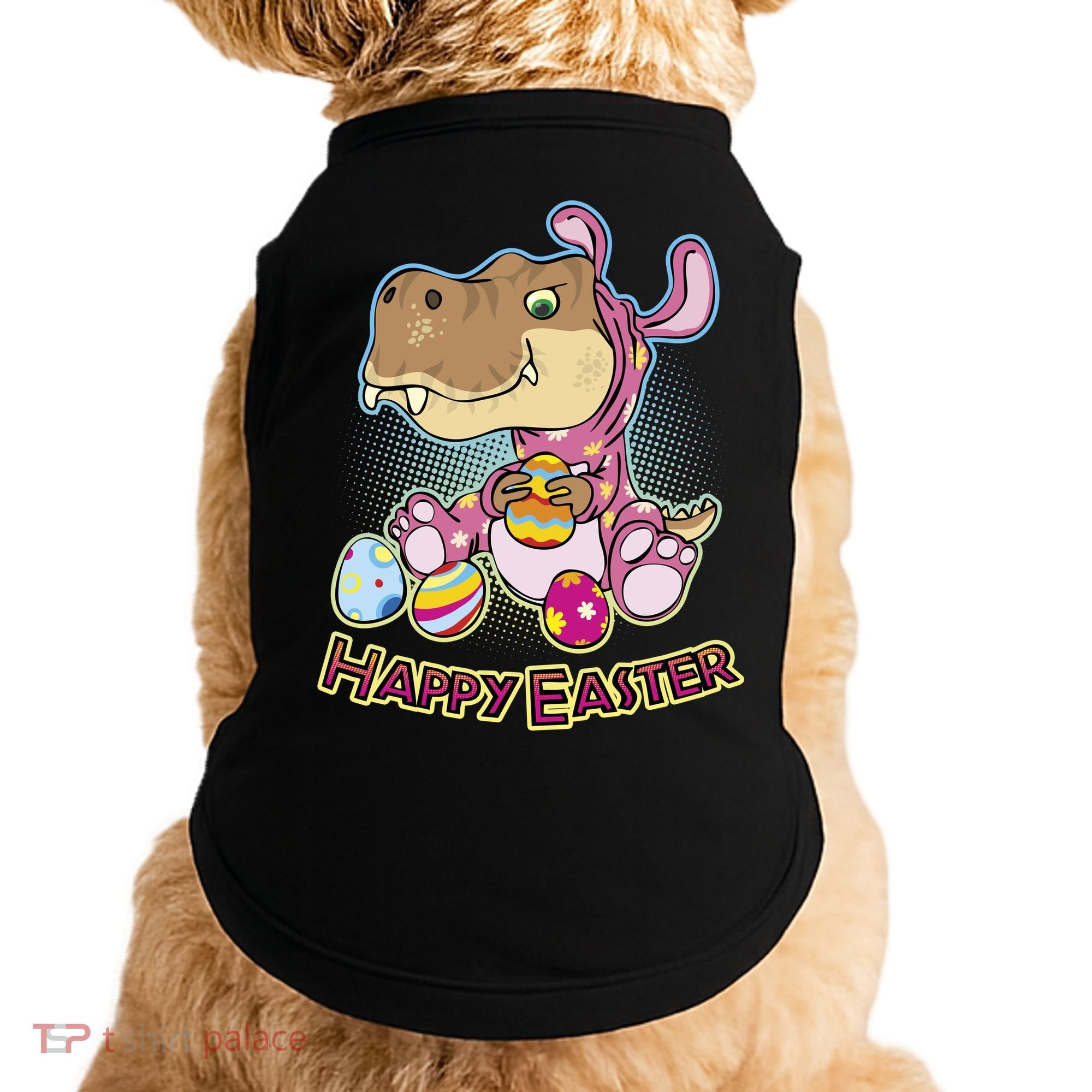Funny Happy Easter Dinosaur Easter Bunny Costume Doggie Tank