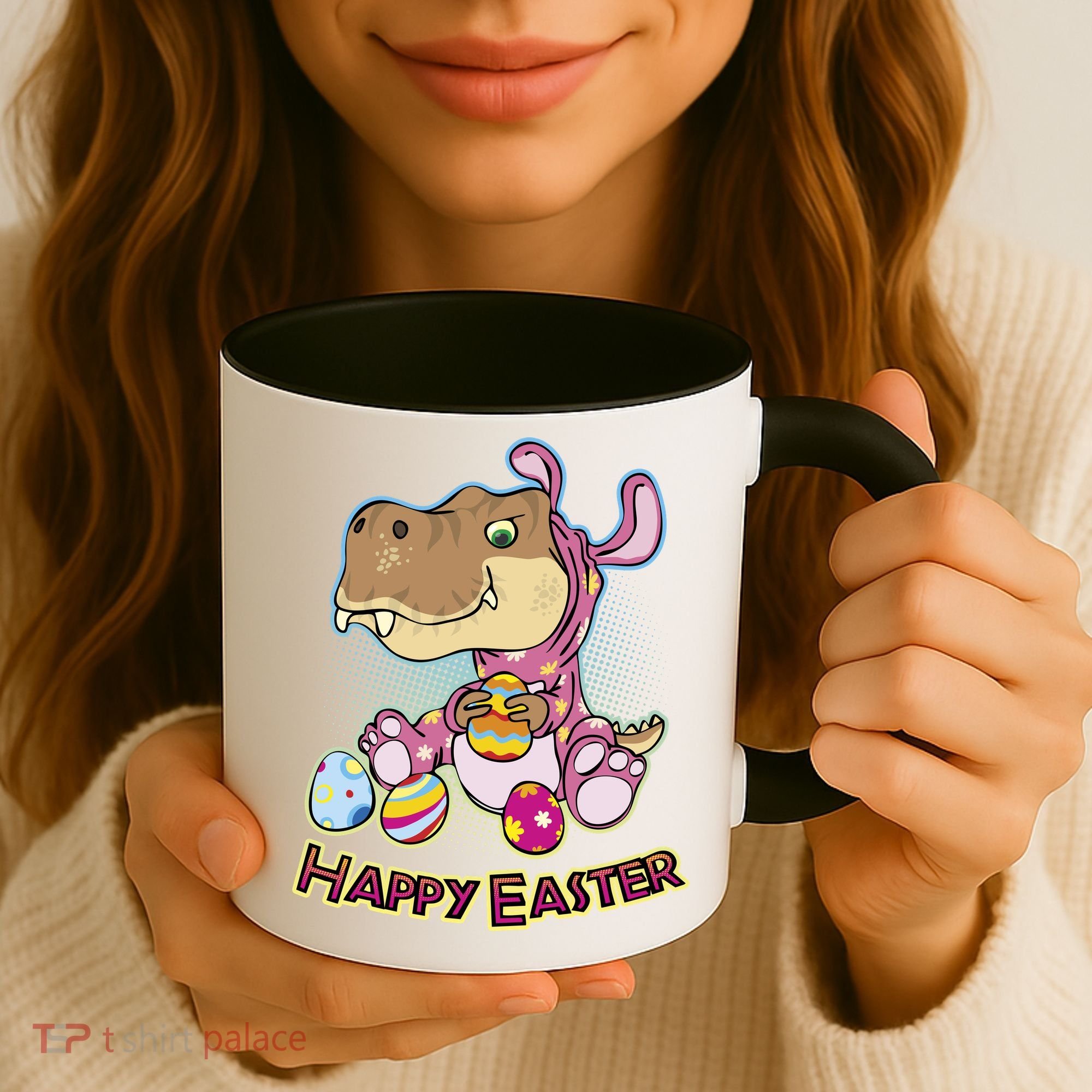Funny Happy Easter Dinosaur Easter Bunny Costume Coffee Mug
