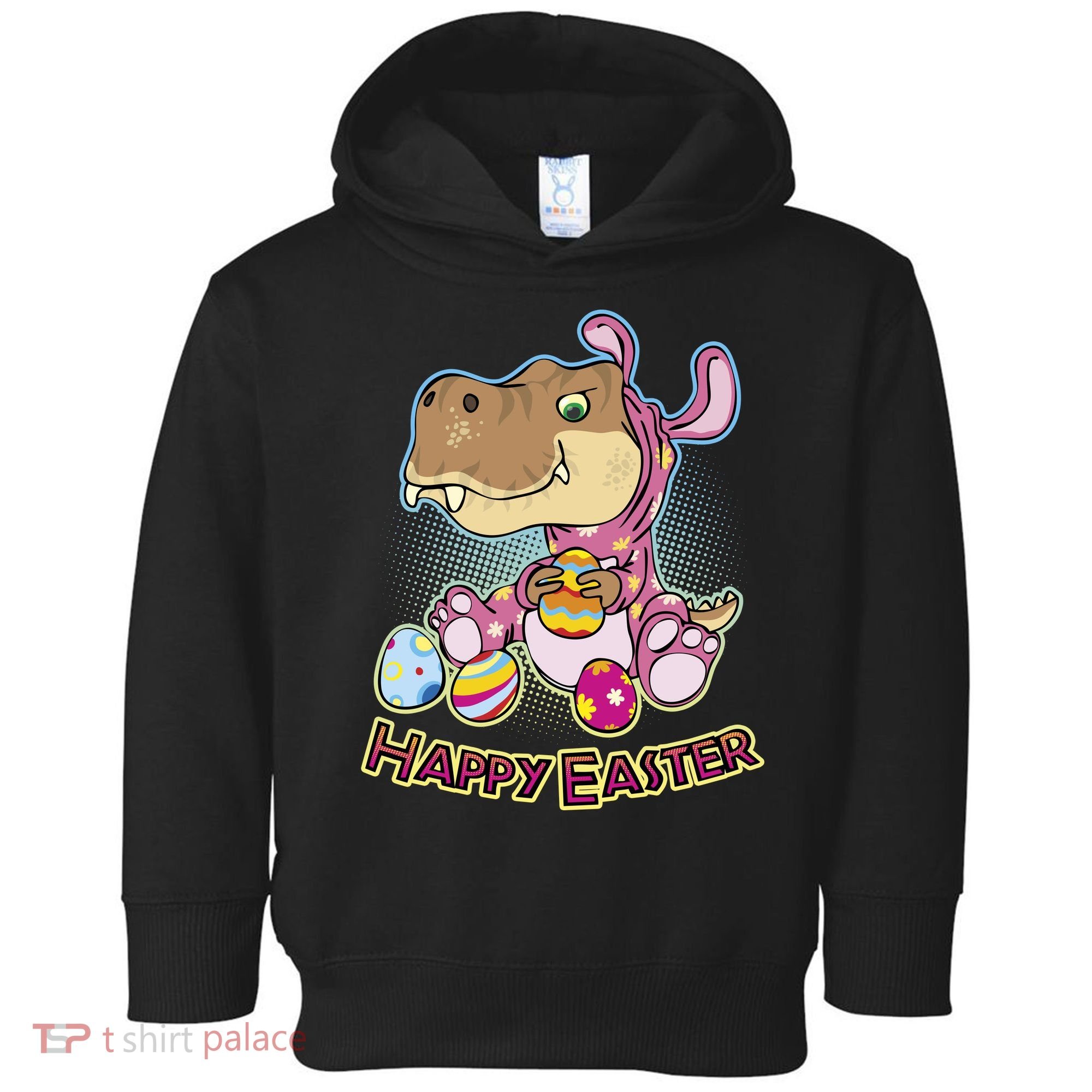 Funny Happy Easter Dinosaur Easter Bunny Costume Toddler Hoodie