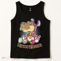 Funny Happy Easter Dinosaur Easter Bunny Costume Tank Top thumb 2