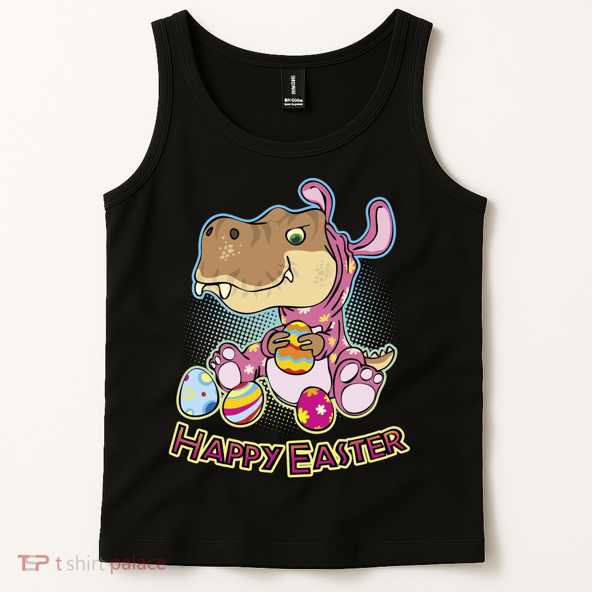 Funny Happy Easter Dinosaur Easter Bunny Costume Tank Top
