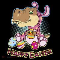 Funny Happy Easter Dinosaur Easter Bunny Costume Women's Long Sleeve Shirt thumb 2