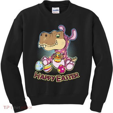 Funny Happy Easter Dinosaur Easter Bunny Costume Kids Sweatshirt