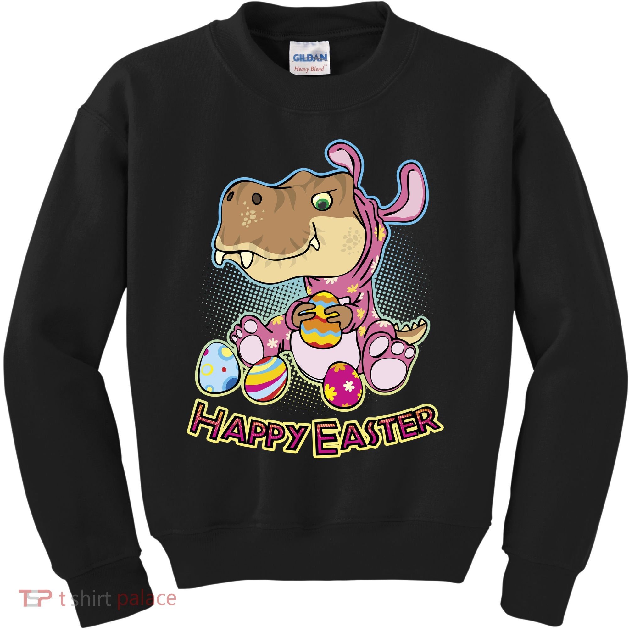 Funny Happy Easter Dinosaur Easter Bunny Costume Kids Sweatshirt