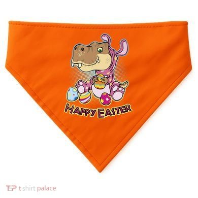 Funny Happy Easter Dinosaur Easter Bunny Costume USA-Made Doggie Bandana