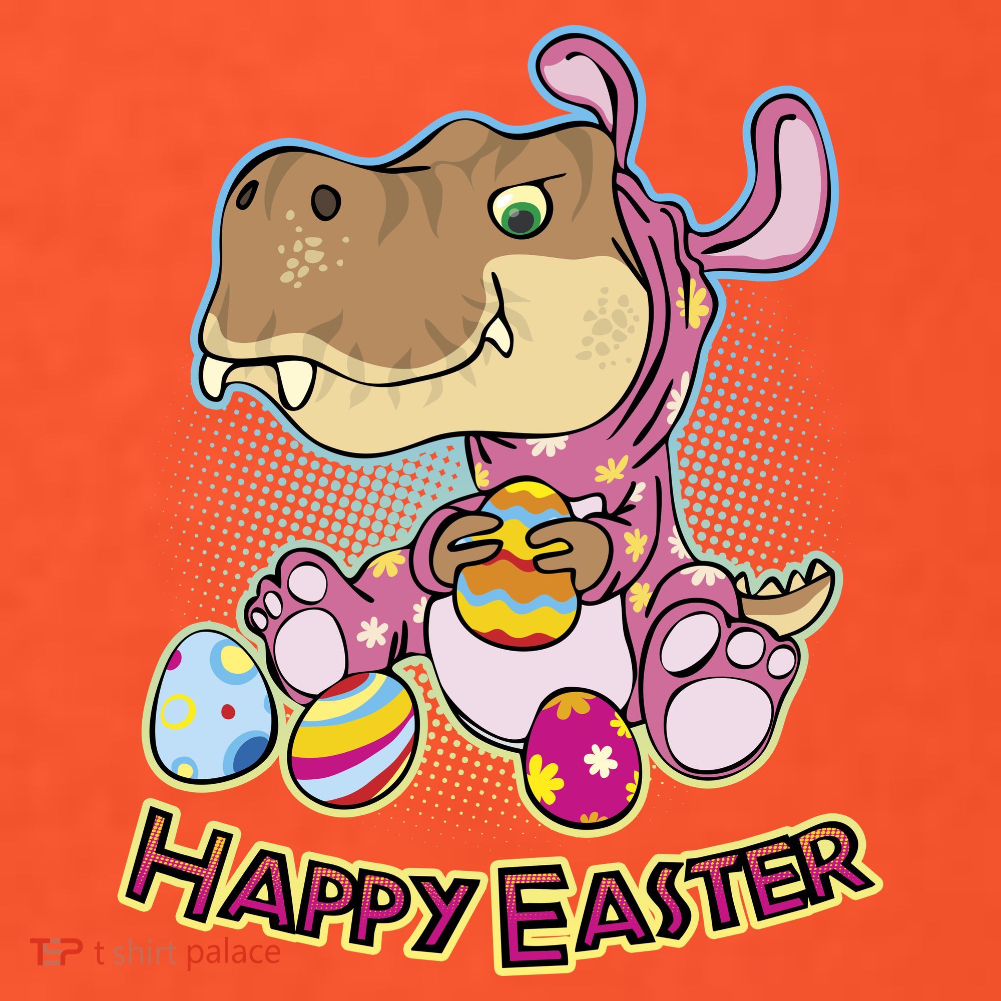 Funny Happy Easter Dinosaur Easter Bunny Costume USA-Made Doggie Bandana