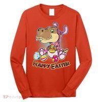 Funny Happy Easter Dinosaur Easter Bunny Costume Long Sleeve Shirt thumb 0