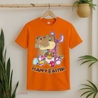 Funny Happy Easter Dinosaur Easter Bunny Costume T-Shirt thumb 2