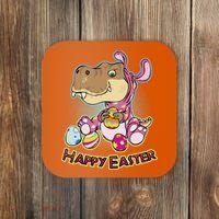 Funny Happy Easter Dinosaur Easter Bunny Costume Coaster thumb 0
