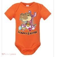 Funny Happy Easter Dinosaur Easter Bunny Costume Baby Bodysuit thumb 0