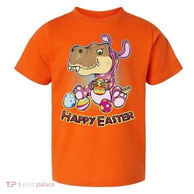 Funny Happy Easter Dinosaur Easter Bunny Costume Toddler T-Shirt