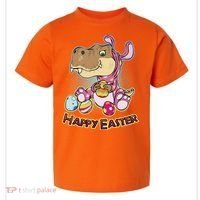 Funny Happy Easter Dinosaur Easter Bunny Costume Toddler T-Shirt thumb 0