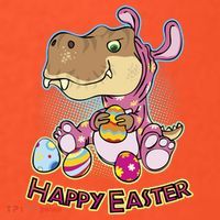 Funny Happy Easter Dinosaur Easter Bunny Costume Kids T-Shirt thumb 4