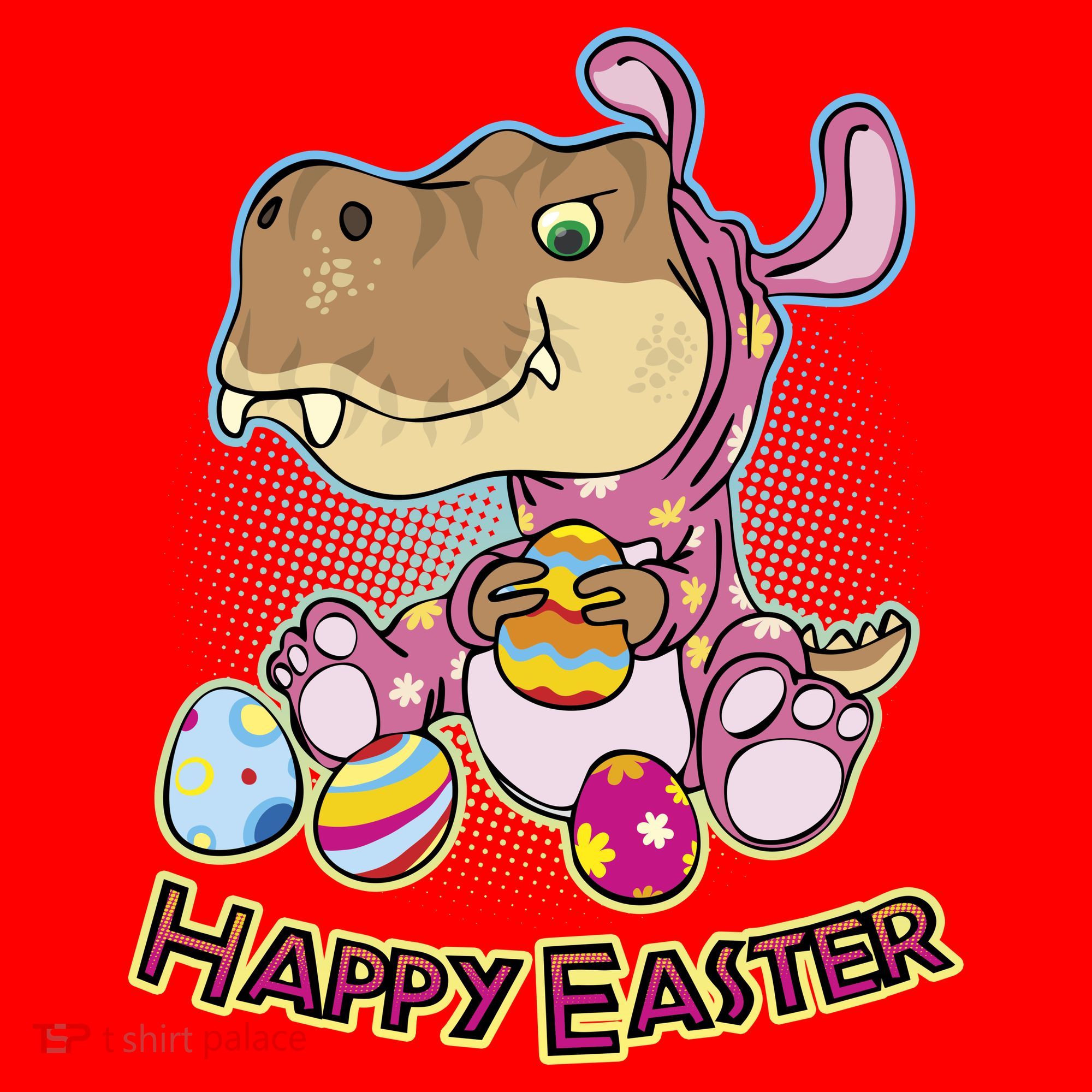 Funny Happy Easter Dinosaur Easter Bunny Costume Santa Hat