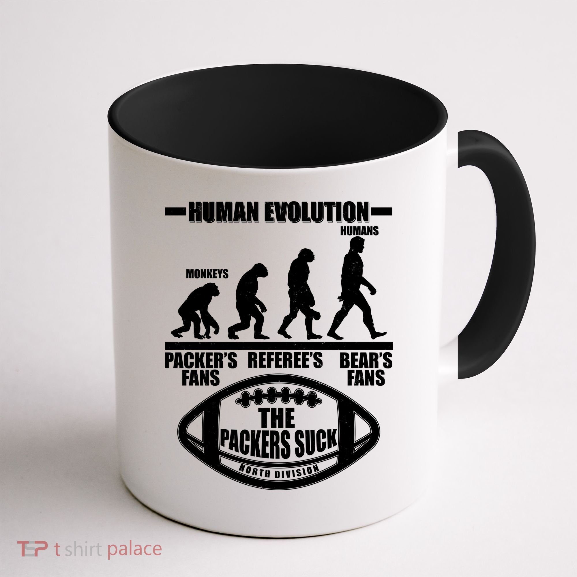 Funny Human Evolution Football Fan Coffee Mug