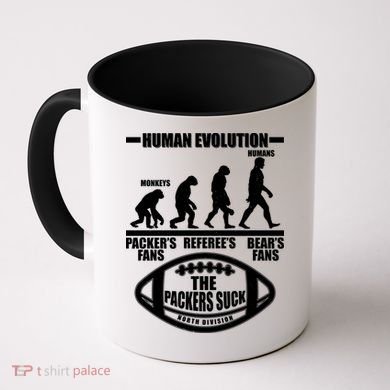 Funny Human Evolution Football Fan Coffee Mug
