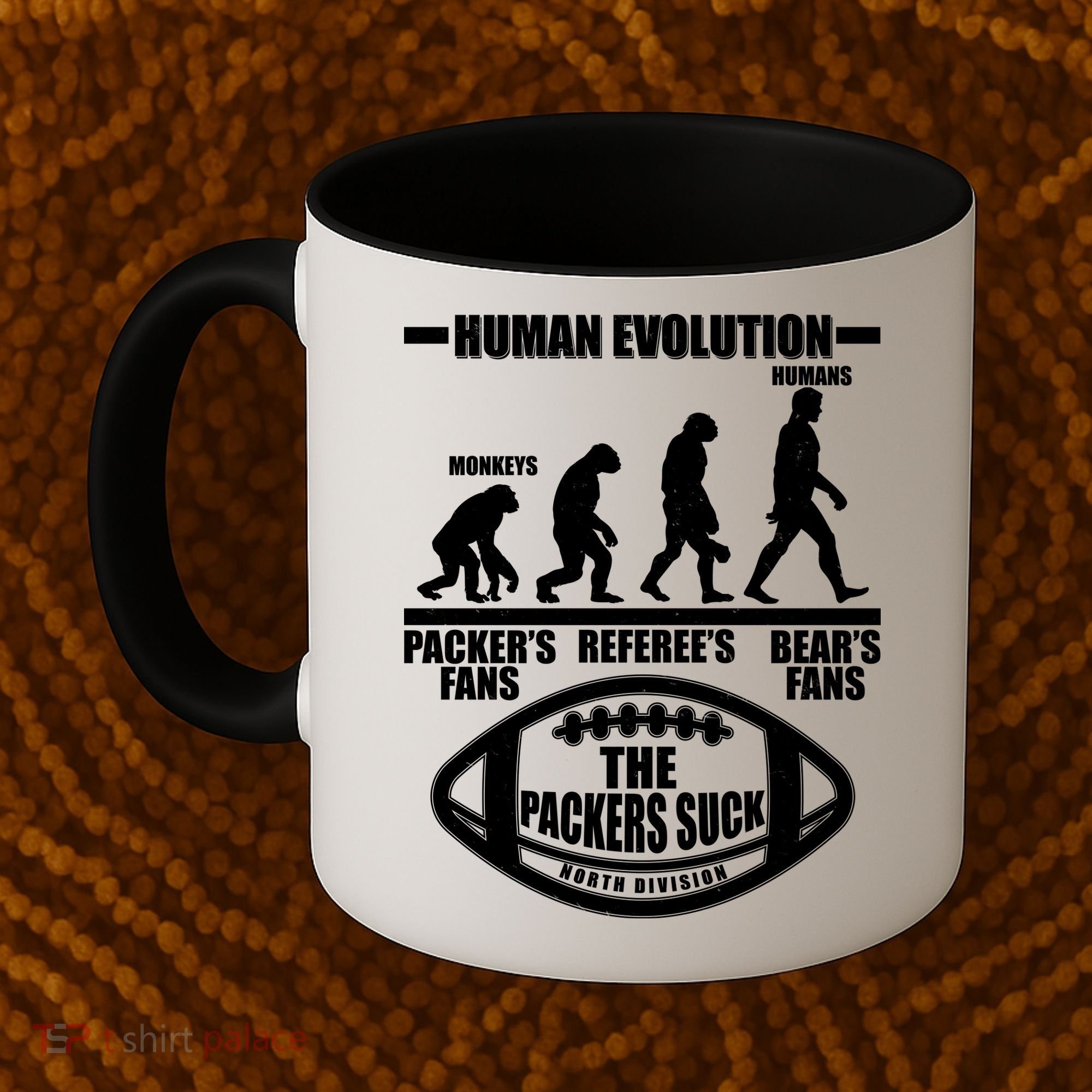 Funny Human Evolution Football Fan Coffee Mug