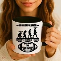 Funny Human Evolution Football Fan Coffee Mug thumb 3