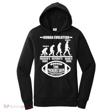 Funny Human Evolution Football Fan Women's Hoodie
