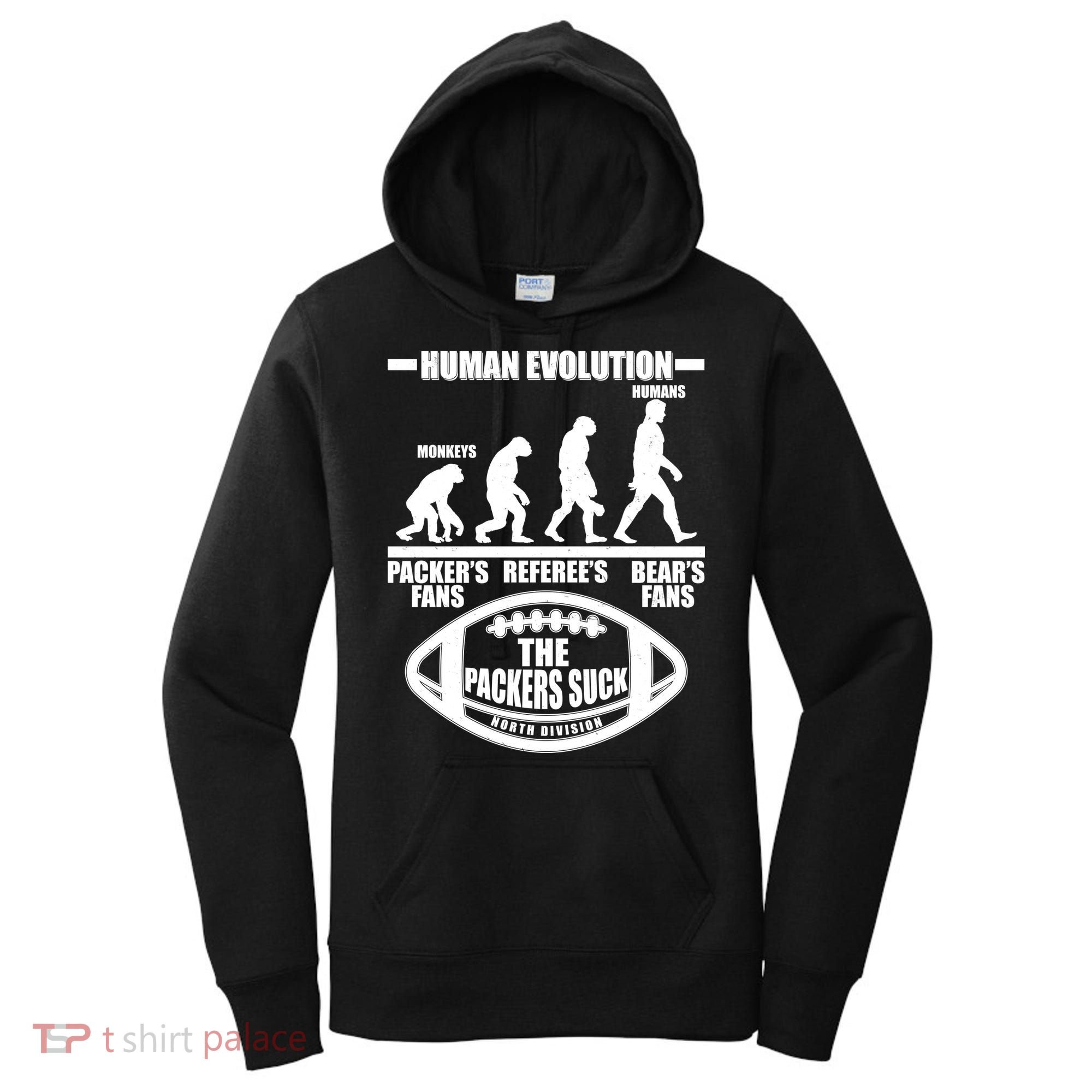 Funny Human Evolution Football Fan Women's Hoodie