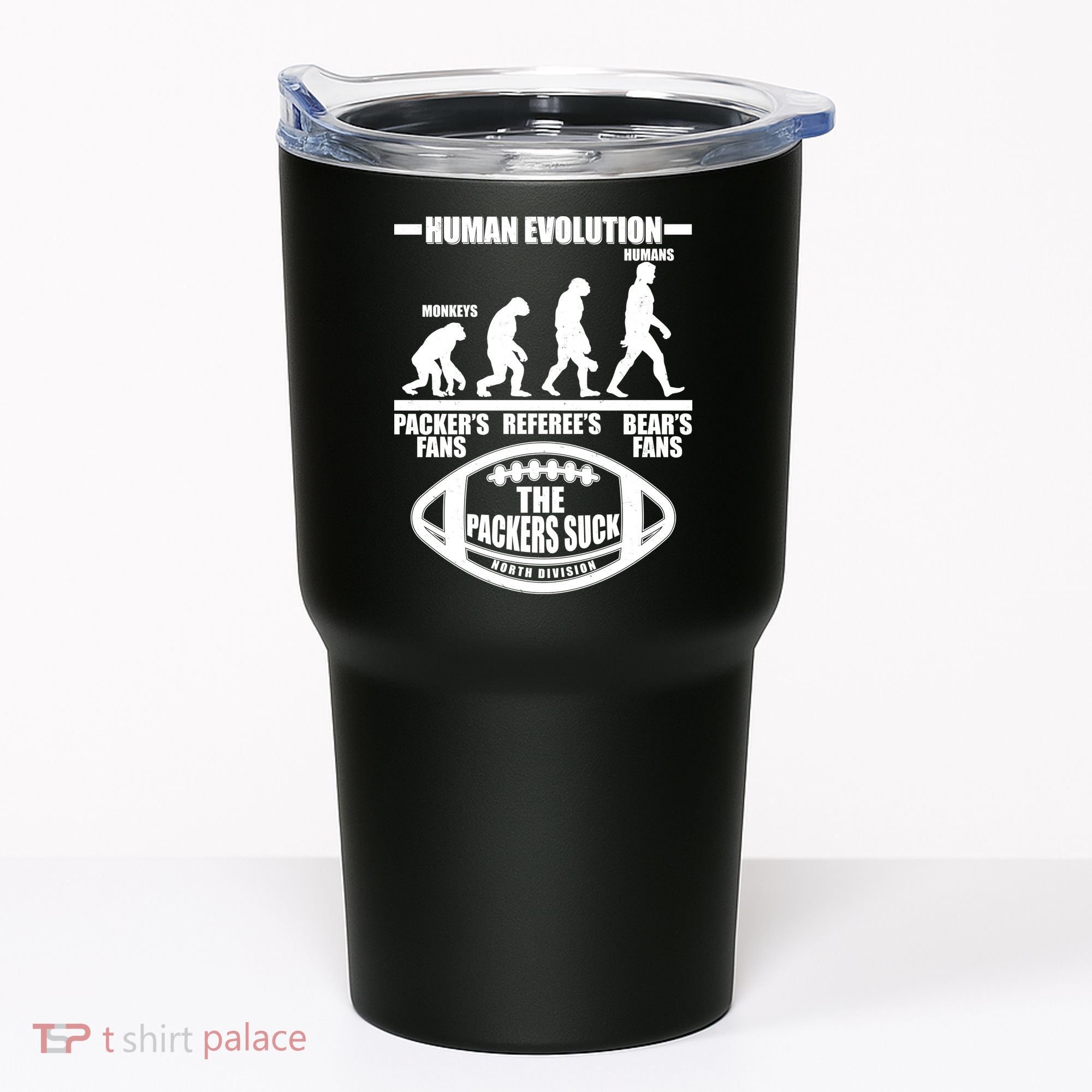 Funny Human Evolution Football Fan Tumbler