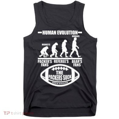 Funny Human Evolution Football Fan Tank Top