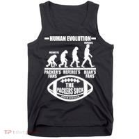 Funny Human Evolution Football Fan Tank Top thumb 0