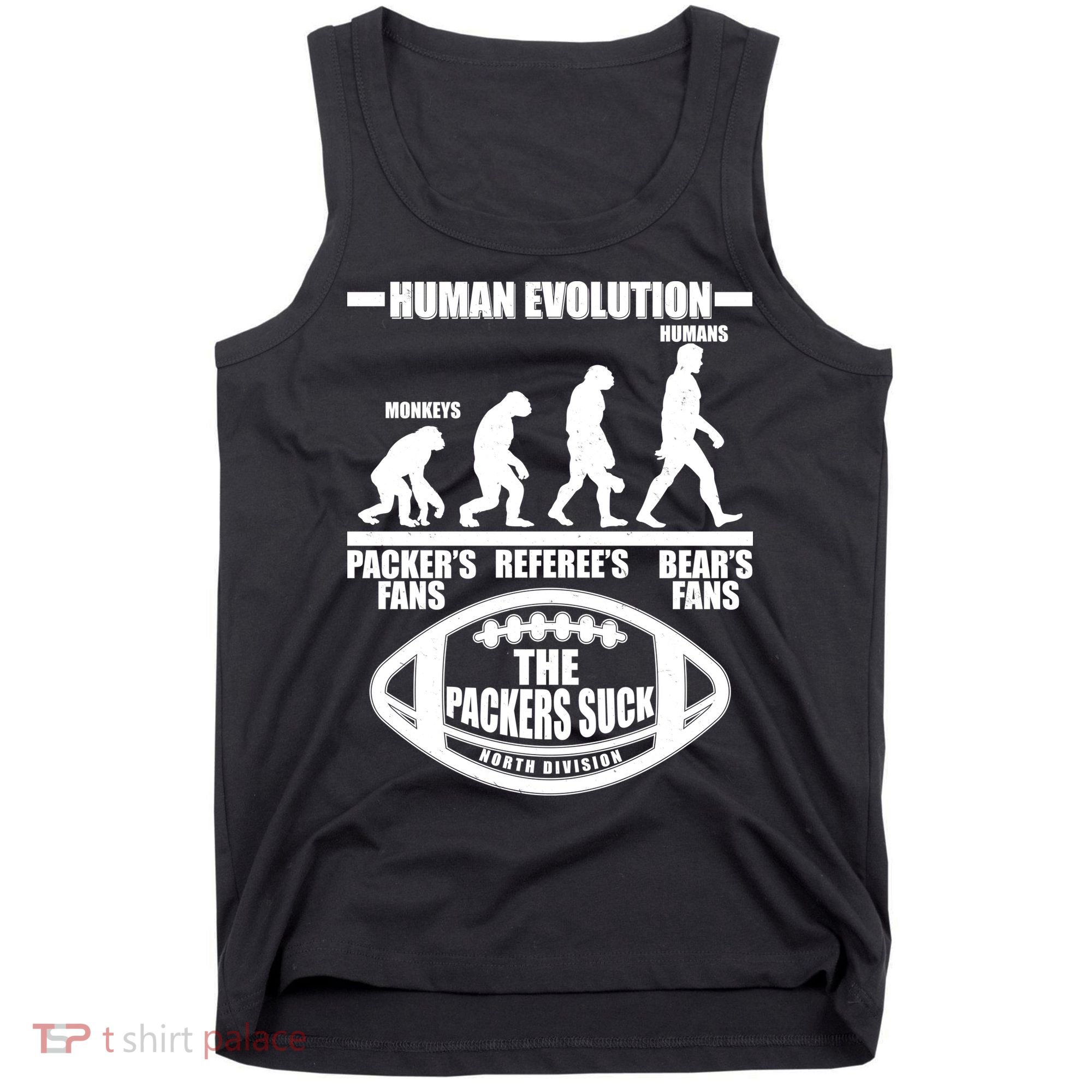 Funny Human Evolution Football Fan Tank Top