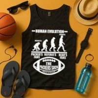 Funny Human Evolution Football Fan Tank Top thumb 4