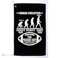 Funny Human Evolution Football Fan Golf Towel thumb 0