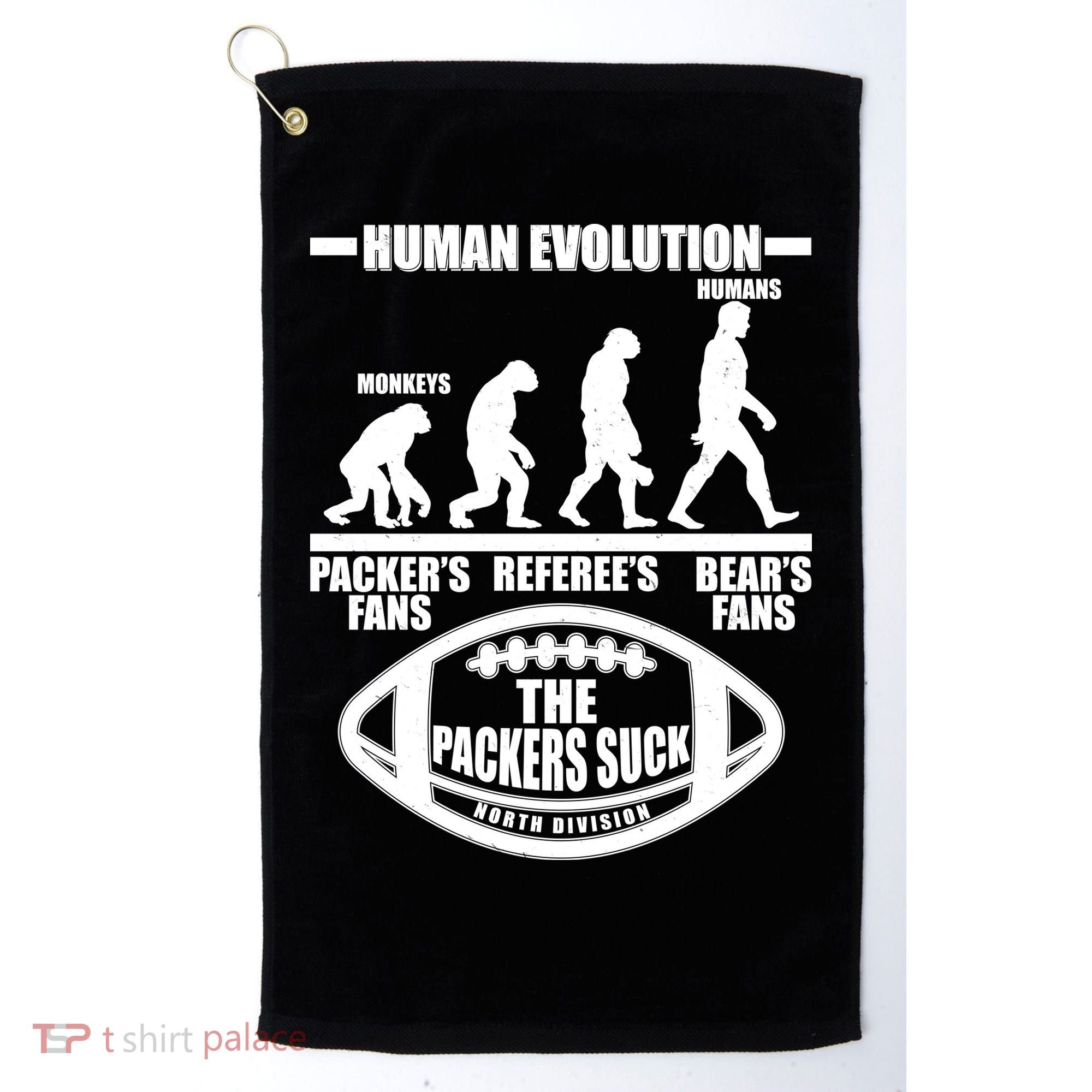 Funny Human Evolution Football Fan Golf Towel