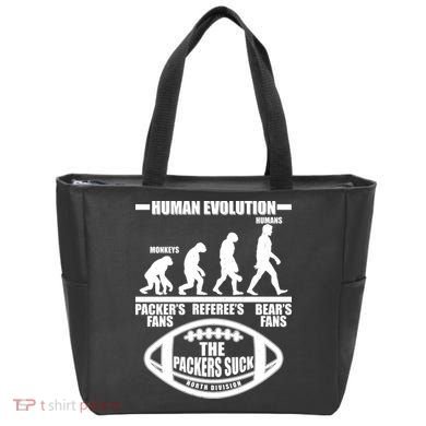 Funny Human Evolution Football Fan Tote Bag