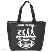 Funny Human Evolution Football Fan Tote Bag thumb 0