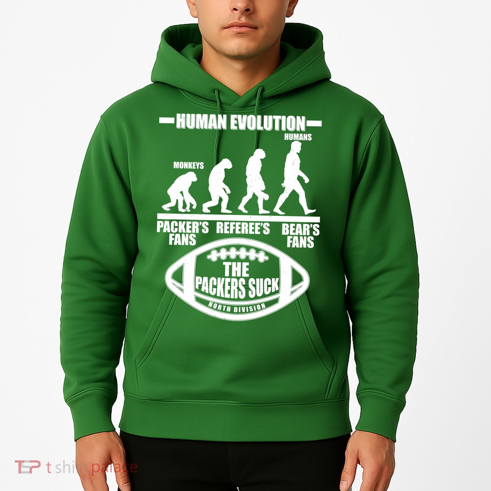 Funny Human Evolution Football Fan Hoodie