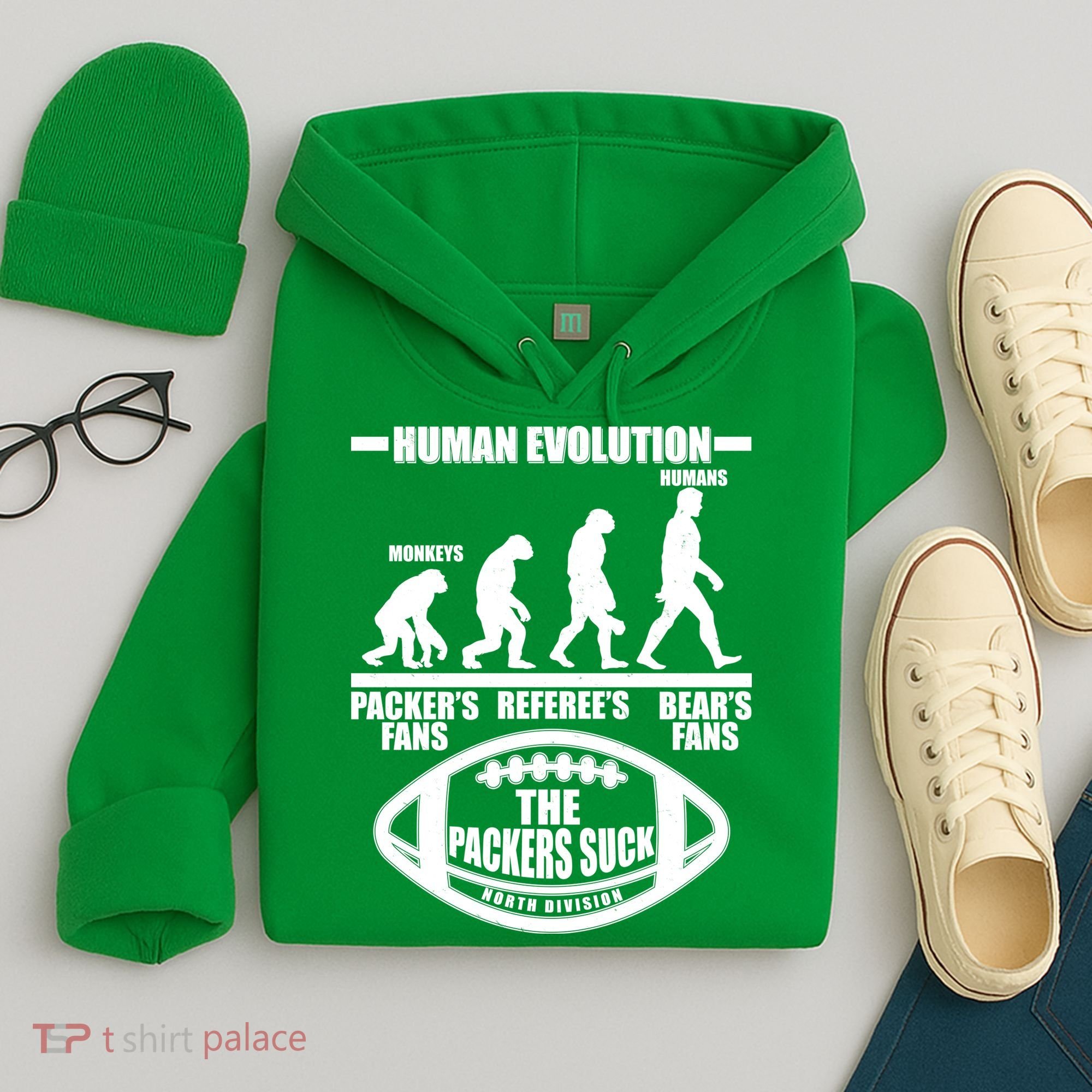 Funny Human Evolution Football Fan Hoodie