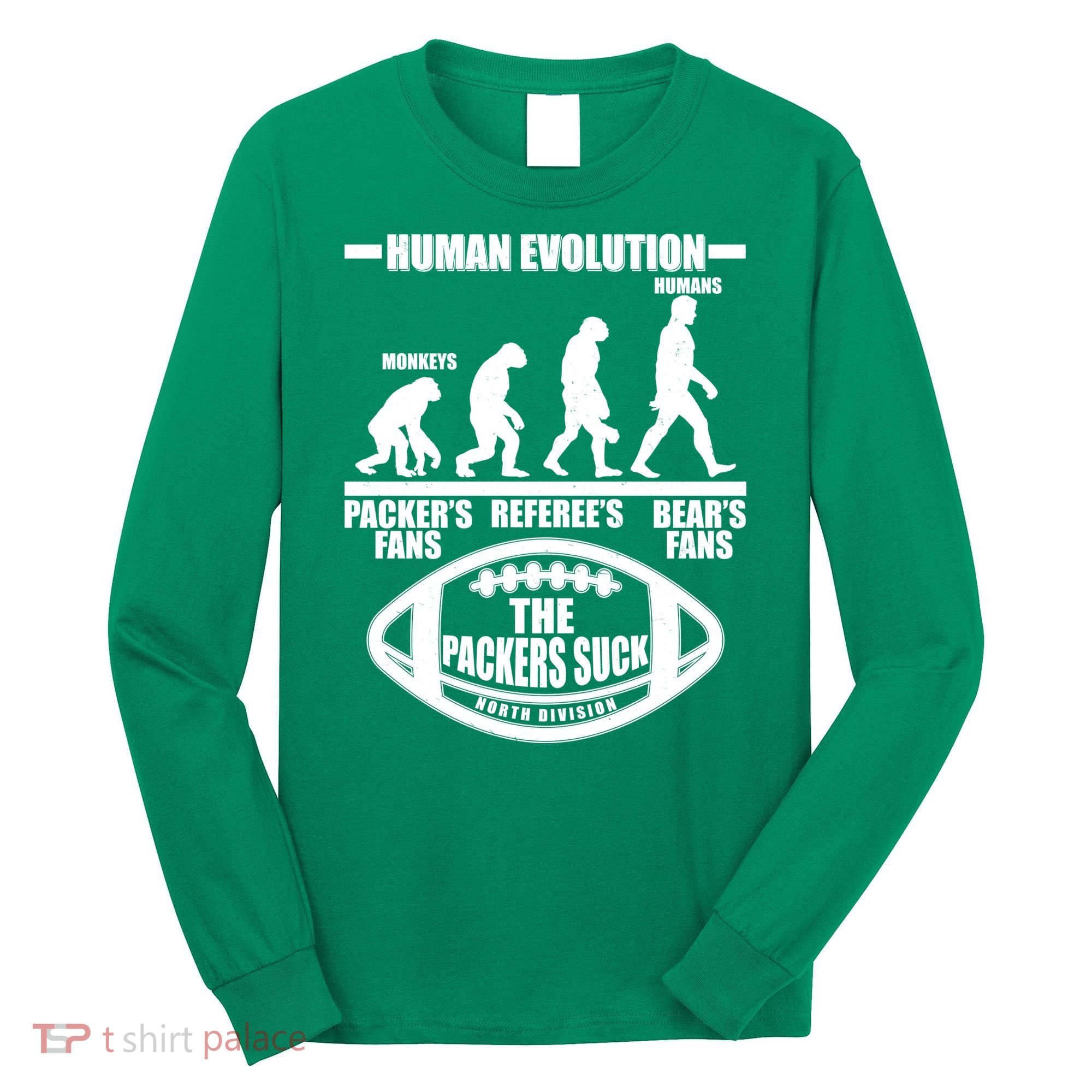 Funny Human Evolution Football Fan Long Sleeve Shirt