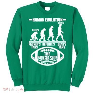 Funny Human Evolution Football Fan Sweatshirt