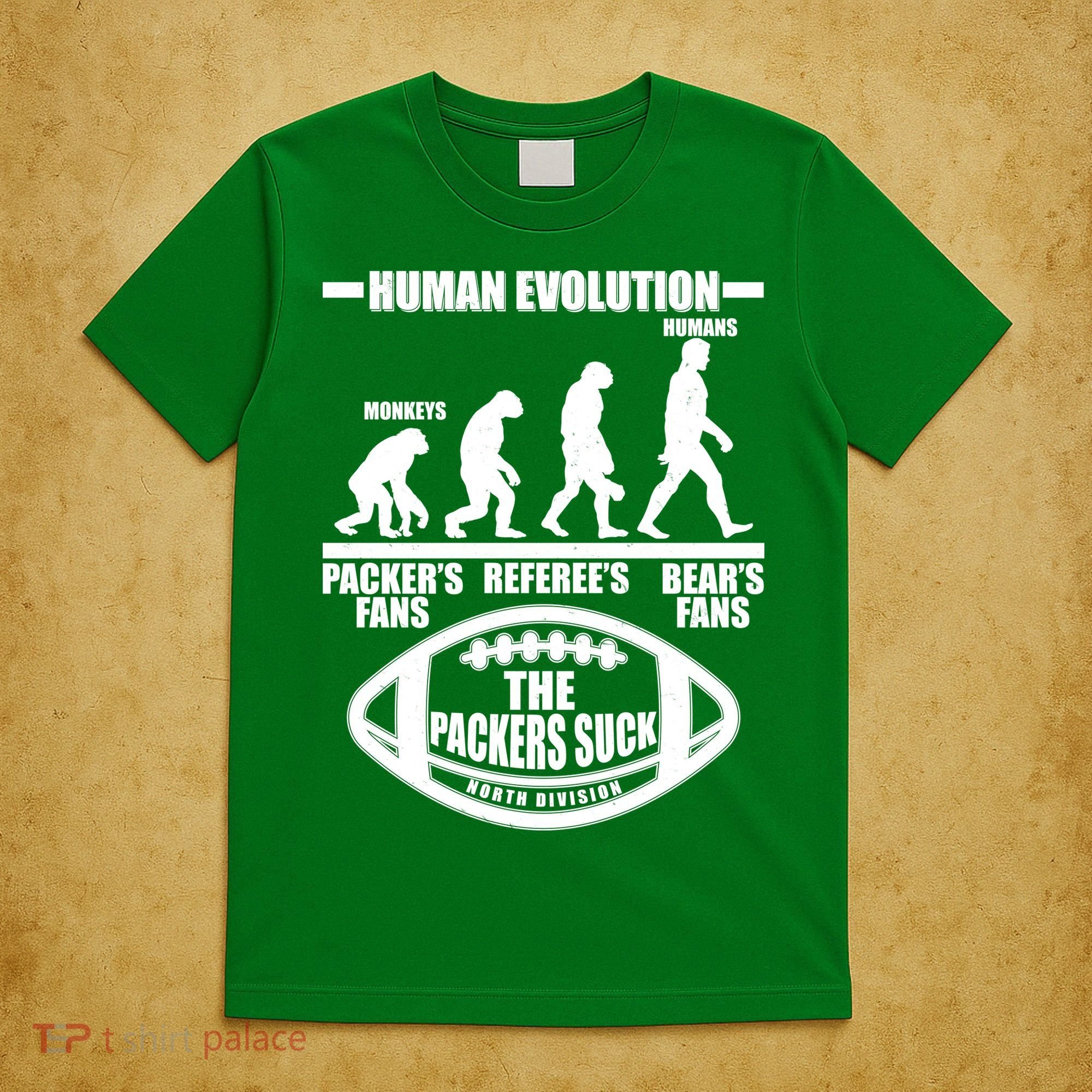 Funny Human Evolution Football Fan T-Shirt