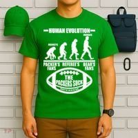 Funny Human Evolution Football Fan T-Shirt thumb 6