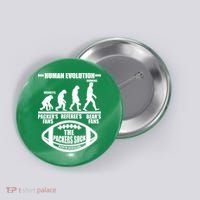 Funny Human Evolution Football Fan Button thumb 0