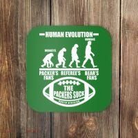 Funny Human Evolution Football Fan Coaster thumb 0